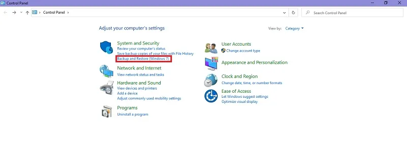ساخت Create System Image در ویندوز