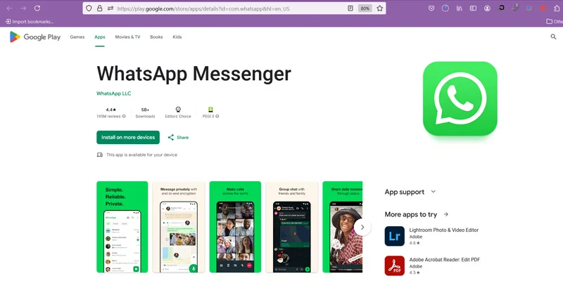 بروزرسانی برنامه واتساپ