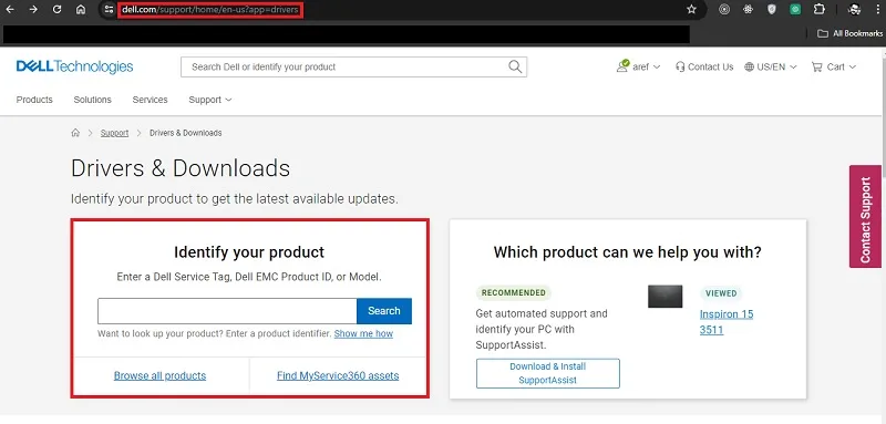 مرحله اول آپدیت BIOS برای شارژ نشدن باتری لپ تاپ دل