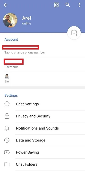 فعال کردن Sync Contacts تلگرام در اندروید مرحله اول 
