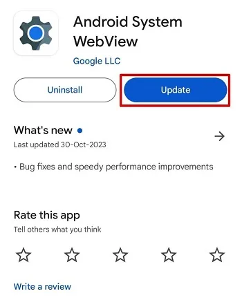 حذف و نصب مجدد Android System WebView