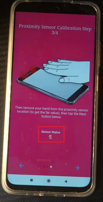 کالیبره سنسور مجاورت شیائومی با اپلیکیشن Proximity Sensor Reset/Fix مرحله هفتم