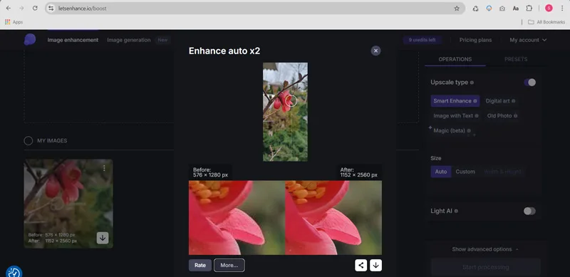 هوش مصنوعی افزایش کیفیت عکس letsenhance.io