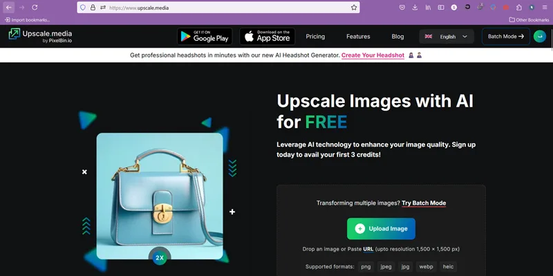 افزایش کیفیت عکس آنلاین Upscale.media