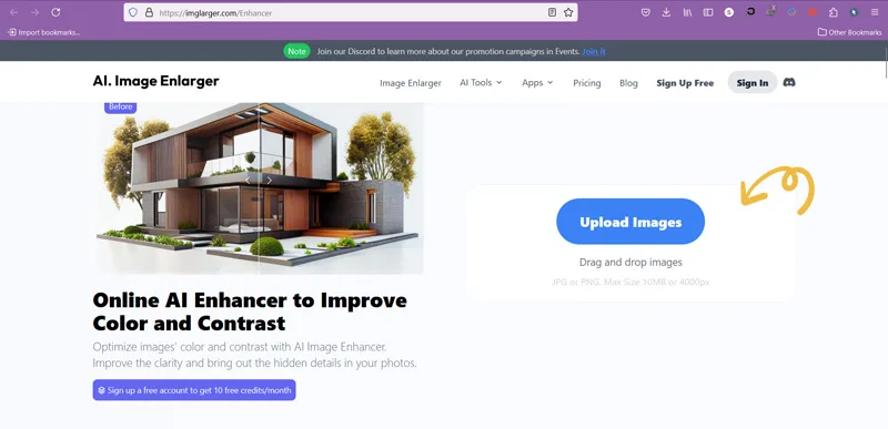 وبسایت افزایش کیفیت عکس AI.Emage Enlarger