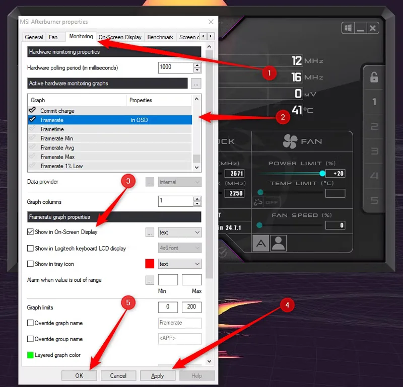 دیدن FPS با استفاده از MSI Afterburner