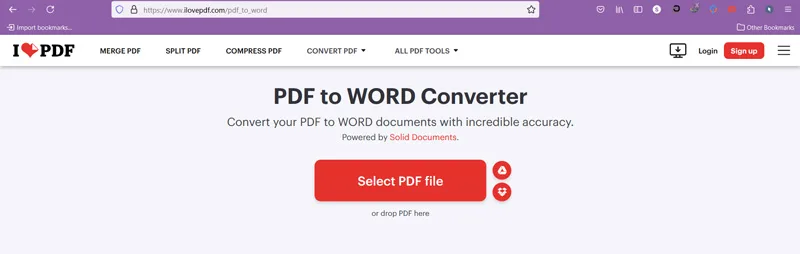 سایت I Love PDF برای تبدیل pdf به word