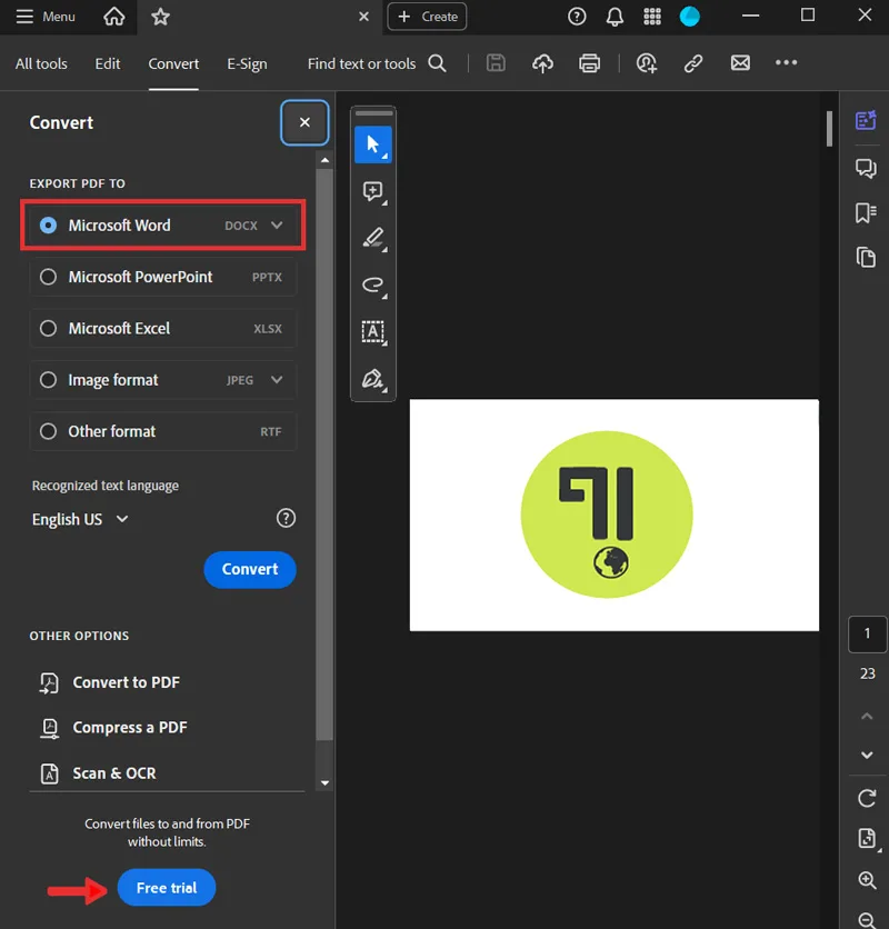 تبدیل PDF به Word بدون بهم ریختگی با استفاده از Adobe Acrobat