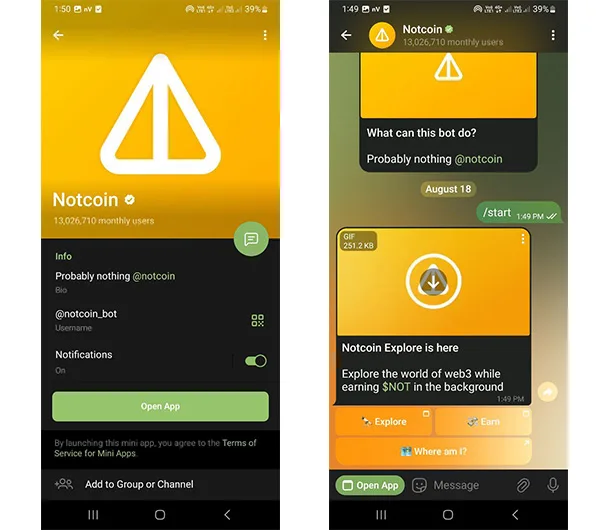 ربات نات کوین (Notcoin)