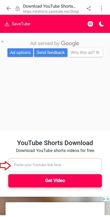 دانلود مستقیم از یوتیوب شورت بدون نرم افزار