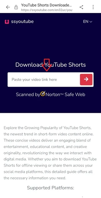 دانلود مستقیم از یوتیوب شورت بدون نرم افزار