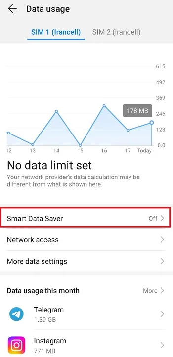 فعال کردن Data Saver گوشی اندرویدی مرحله سوم