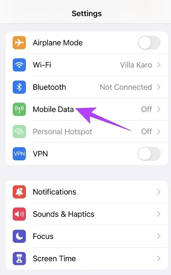 فعال کردن Data Saver گوشی آیفون مرحله اول