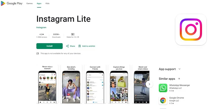 از Instagram Lite برای کاهش میزان مصرف اینترنت اینستاگرام استفاده کنید (فقط اندروید)