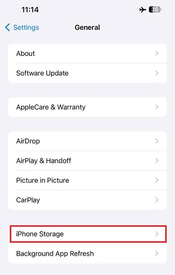 پاک کردن کش اینستاگرام آیفون مرحله دوم