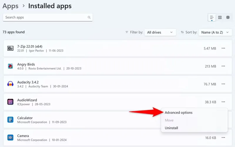 استفاده از بخش تنظیمات (Settings) برای بستن برنامه ها در ویندوز 11