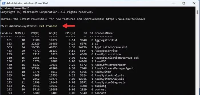استفاده از PowerShell برای بستن برنامه هنگ کرده