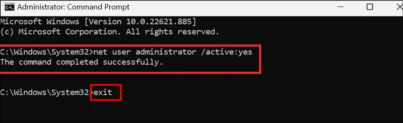 خارج شدن از محیط Command Prompt