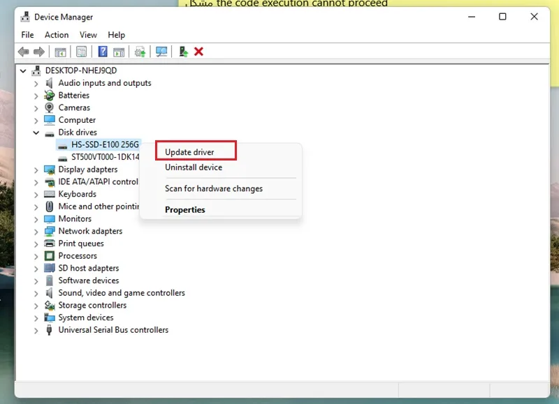 مشکل the code execution cannot proceed
