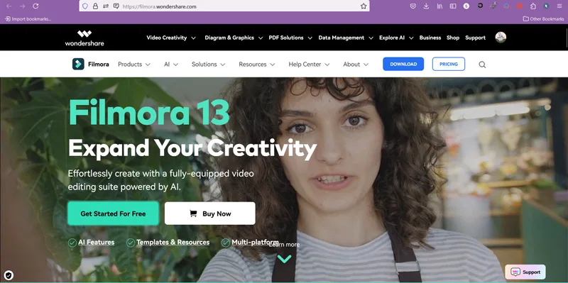 ساخت کلیپ با هوش مصنوعی Wondershare Filmora