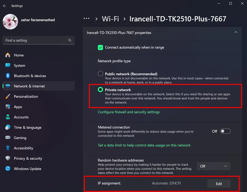 تغییر تنظیمات اینترنت برای حل مشکل No Internet در ویندوز