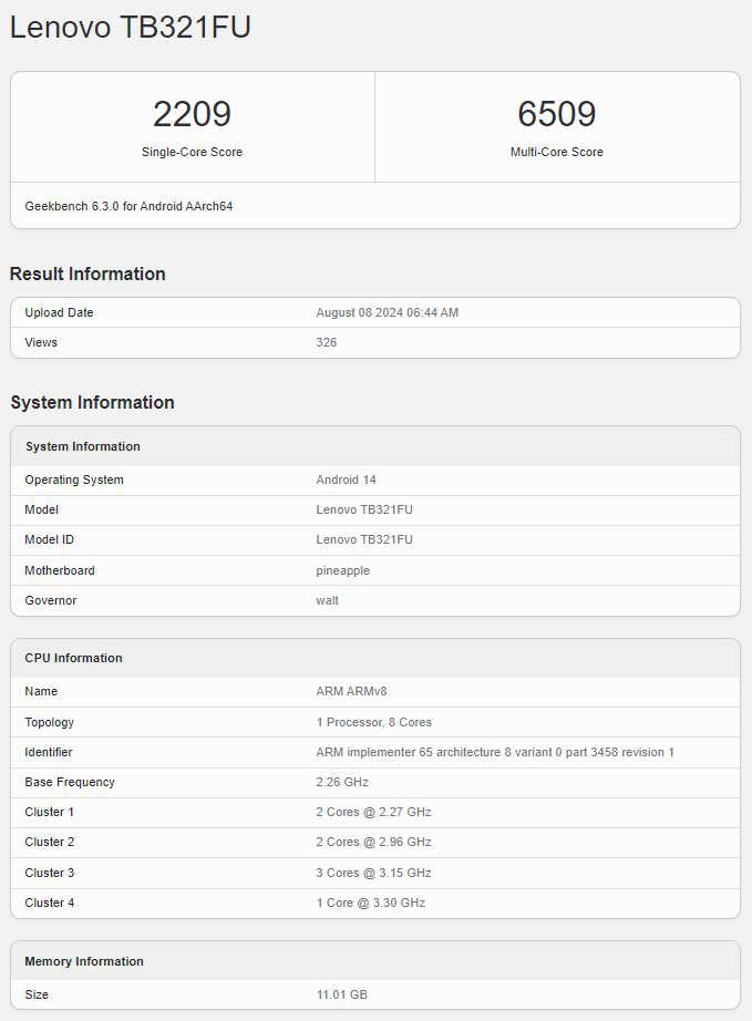 تبلت گیمینگ نسل جدید لنوو با تراشه اسنپدراگون 8 نسل 3 در Geekbench مشاهده شد
