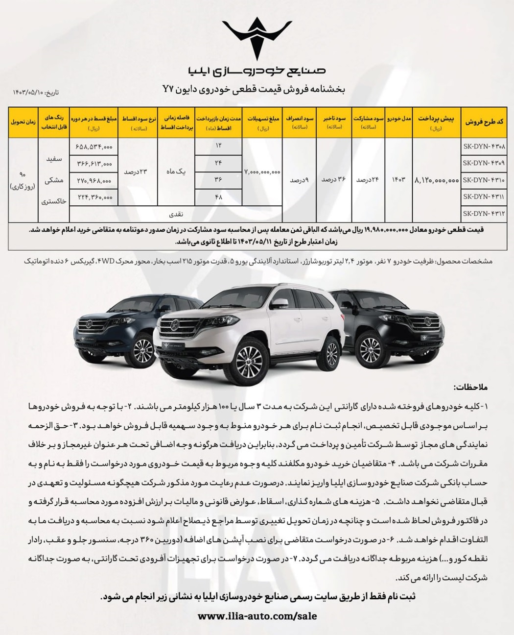 جزئیات شرایط فروش دایون Y7