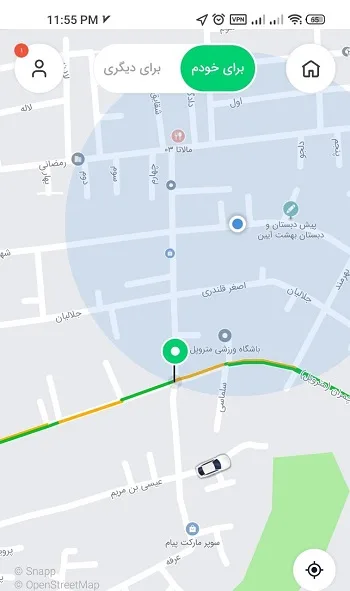 اسنپ گرفتن از سر کوچه یا خیابان اصلی نه داخل کوچه و خیابان فرعی