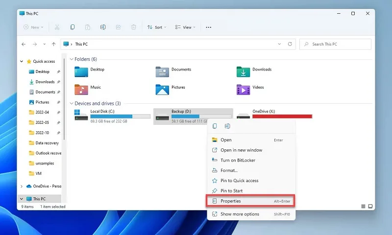 ریکاوری اطلاعات USB با استفاده از نسخه های قبلی فایل 1