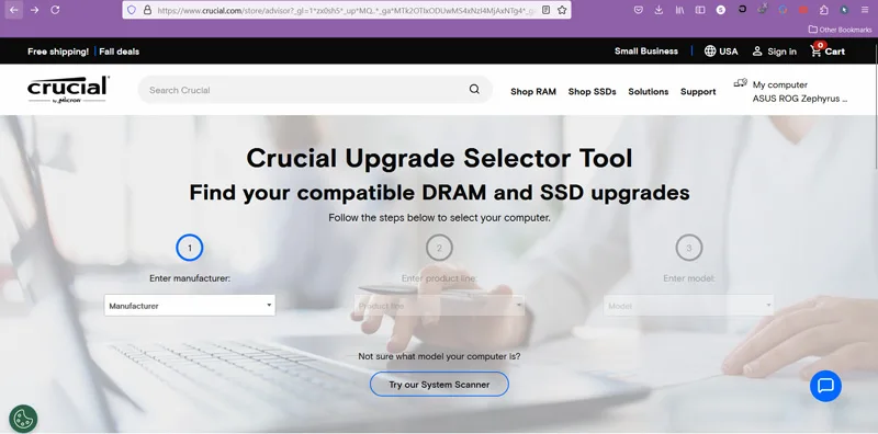 وبسایت crucial.com