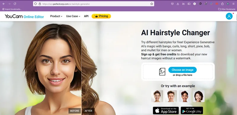 تغییر مدل مو با سایت YouCam Online editor