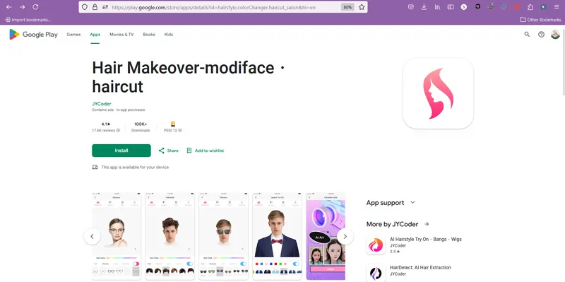 اپلیکیشن Hair Makeover