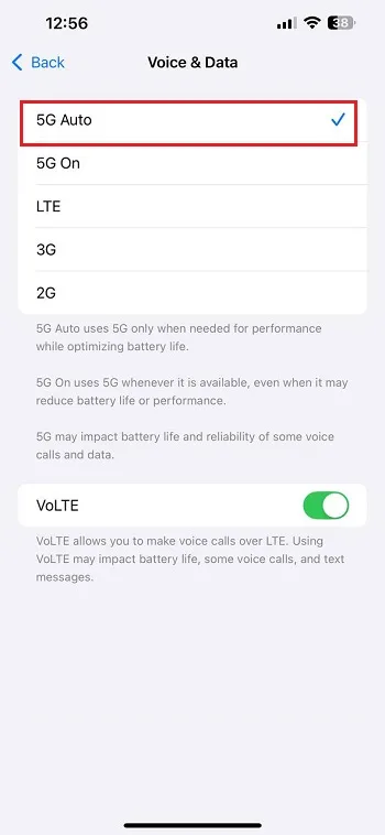 غیرفعال کردن Data Saver آیفون مرحله چهارم