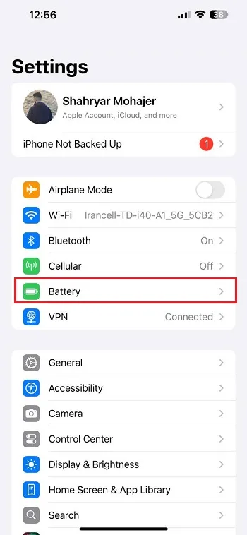 غیر فعال کردن low power mode در ایفون 1