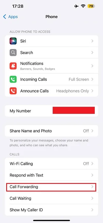 قابلیت Call Forwarding برای آیفون 3