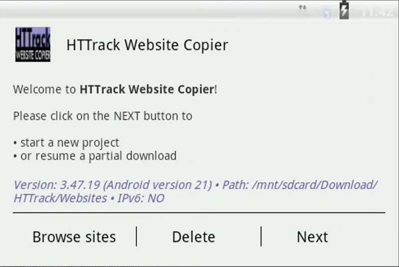 دانلود کامل یک سایت در اندروید با نرم افزار httrack