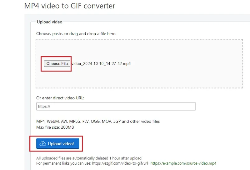 استفاده از EZGIF برای تبدیل فیلم به گیف 2