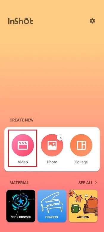 تبدیل فیلم به گیف با Inshot مرحله 1