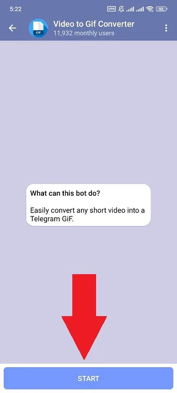 تبدیل ویدیو به گیف با بات تلگرامی VideoToGifConverterBot@ مرحله 1