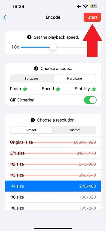 تبدیل فیلم به گیف با اپلیکیشن GIF Toaster برای iOS مرحله 3