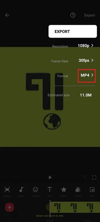 تبدیل فیلم به گیف با Inshot مرحله 3