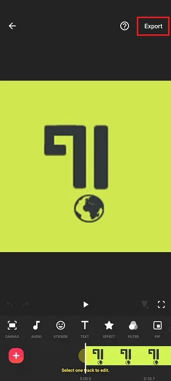 تبدیل فیلم به گیف با Inshot مرحله 2