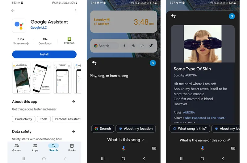 دنبال یه آهنگ میگردم، اپلیکیشن Google Assistant