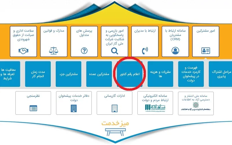 اعلام رقم کنتور گاز تهران