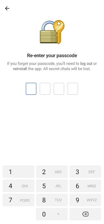 فعال کردن Passcode Lock برای جلوگیری از هک شدن تلگرام 4