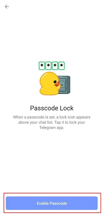فعال کردن Passcode Lock برای جلوگیری از هک شدن تلگرام 2