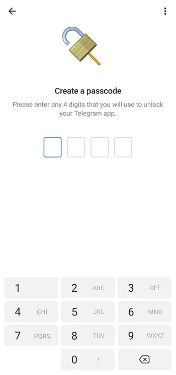 فعال کردن Passcode Lock برای جلوگیری از هک شدن تلگرام 3