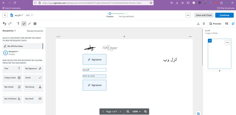 SignNow، بهترین سایت امضا ساز