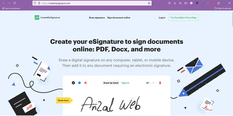 وبسایت سایت CreateMySignature