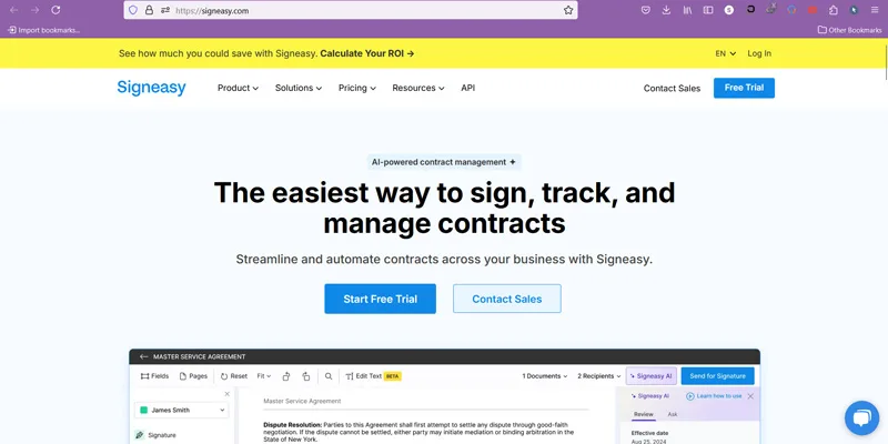 بهترین سایت امضا ساز SignEasy